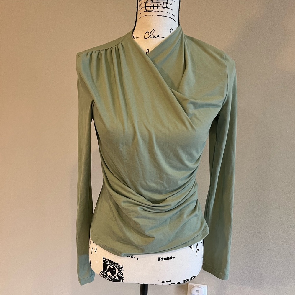 Light Olive green, large, top, new. Never worn. Shein